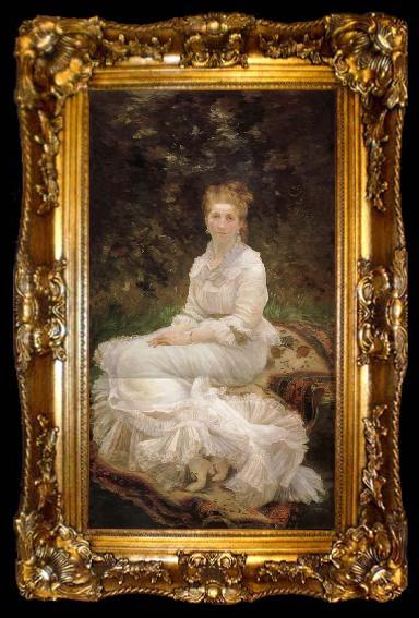 framed  Marie Bracquemond La Dame en blanc, ta009-2